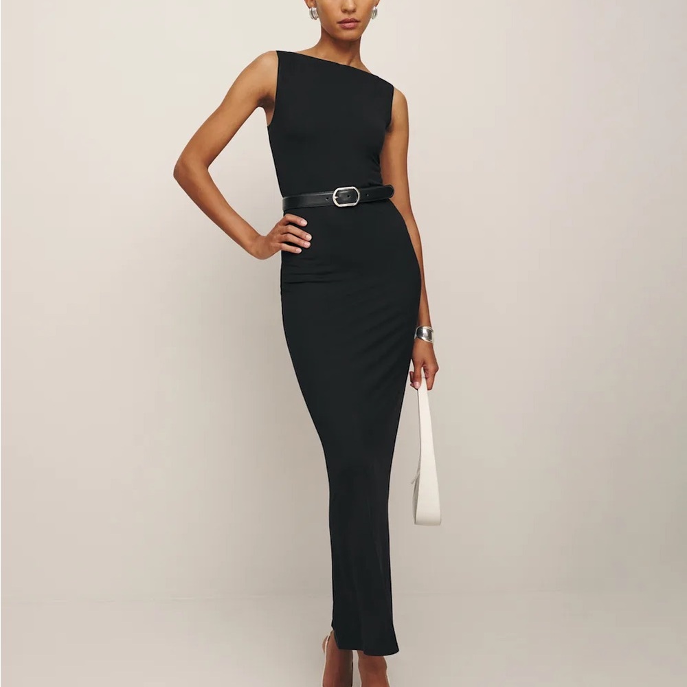Reformation Raine Dress Black